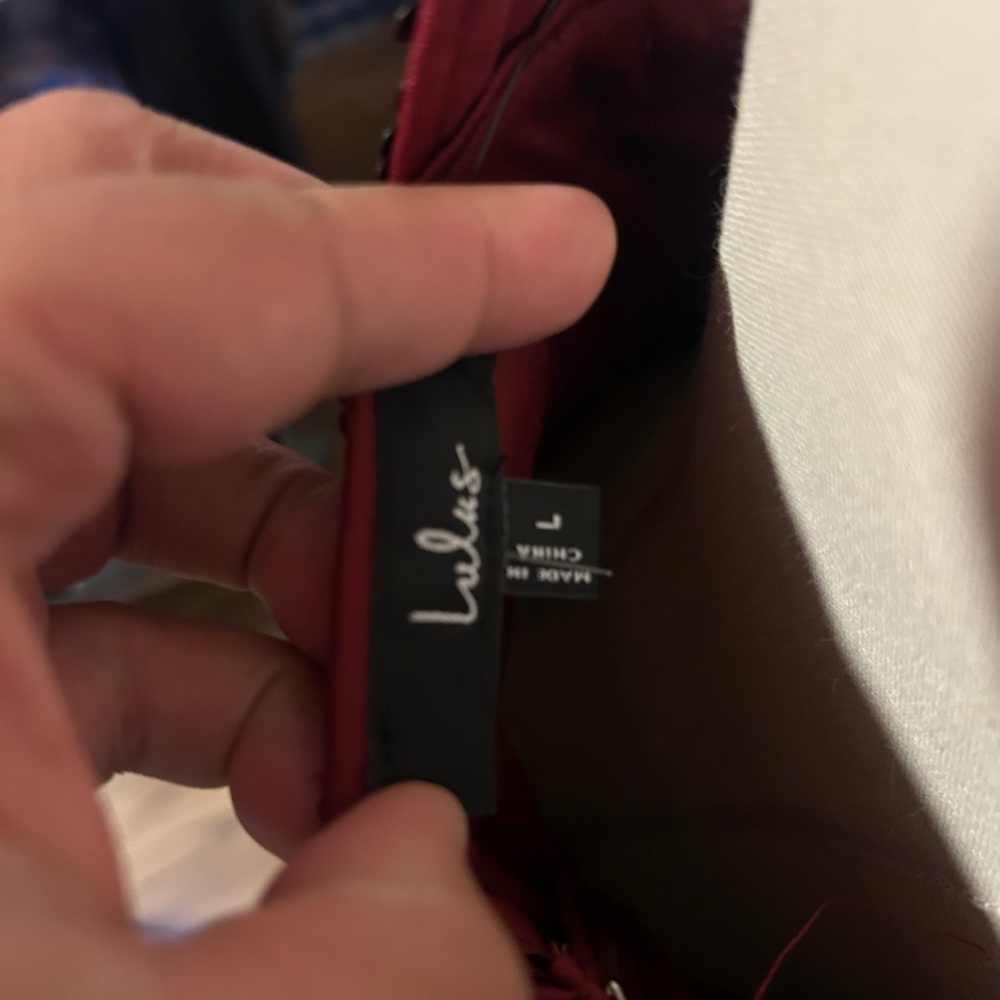 Lulu's Burgundy Dress with Deep Red Lining - Picture 2 of 11